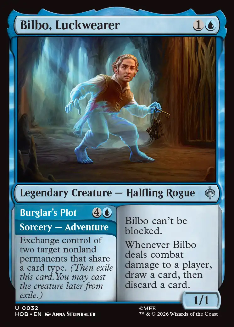 bilbo card mtg MTGNexus and I like less than half of you half as well as you deserve.uncommonLegendary Creature  Halfling RogueFrom the Magic HOB] Bilbo, Thief in the