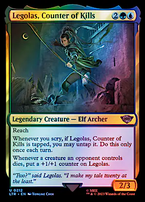 legolas mtg card Magic The Gathering - The Lord of the Rings put a +1/+1 counter on Legolas Legolas Greenleaf