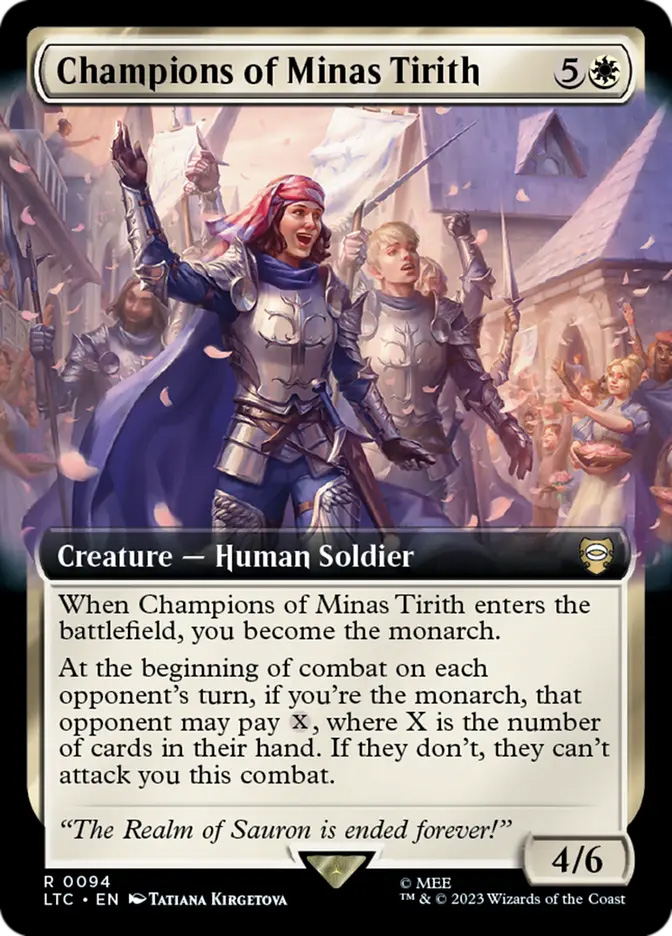 mtg lord of the rings extended art cards connected Magic Gathering The The Rings: Tales of Middle-Earth Scene Box amass Orcs 5 Exclusive: Lord of the Rings