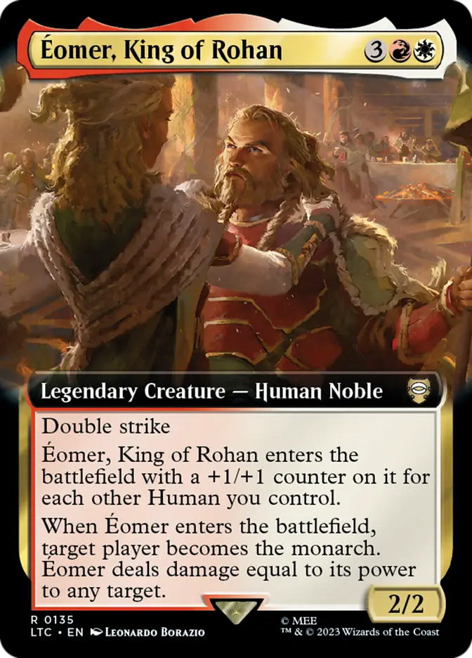forth eorlingas mtg card Tales of Middle-Earth Commander Rare Eorlingas! (Extended Art) #139 Whenever one or more creatures you control deal combat damage to one or more players this turn Magic the Gathering Lord of