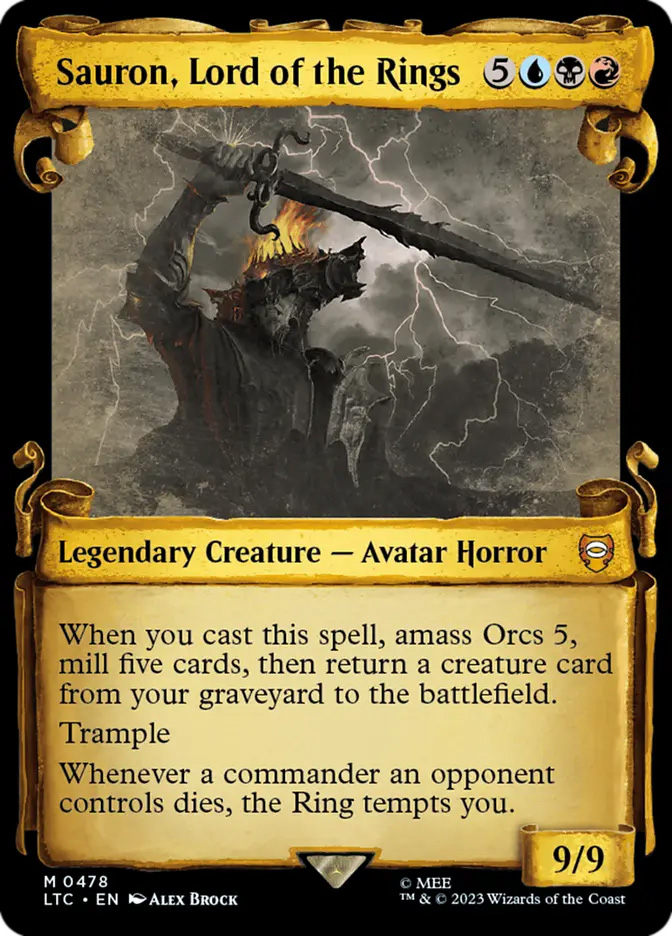 sauron lord of the rings mtg commander deck EDH | LOTR Orc Tribal Deck mill five cards Sauron, Lord of the Rings