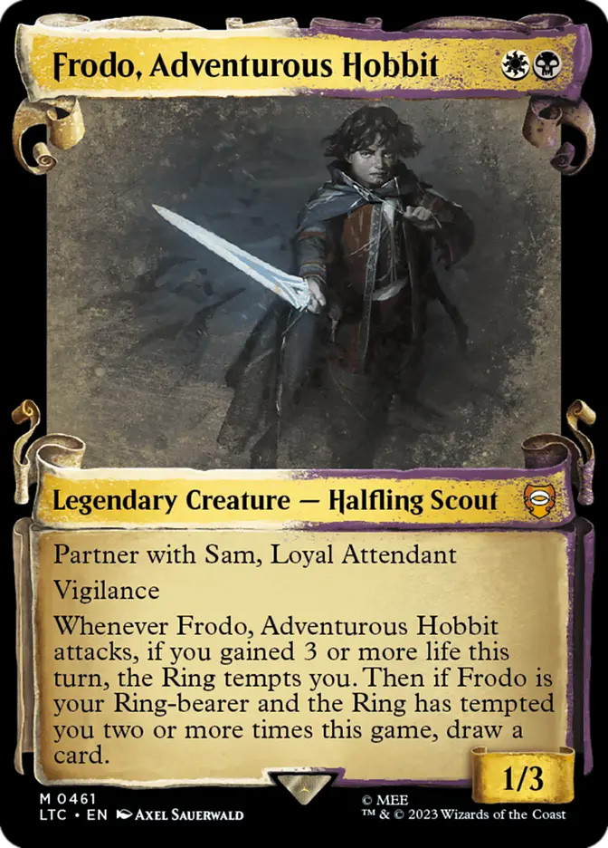 frodo adventurous hobbit mtg card Frodo, - Axel Sauerwald if you gained 3 or more life this turn Frodo, Adventurous Hobbit #mtgcustom #custommtg