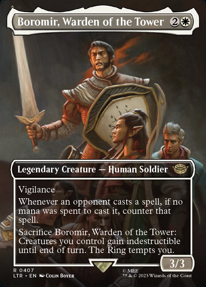 boromir card mtg Boromir, Warden of the Tower Proxy – Gilded Goblet You may reveal a Human or artifact card from among them and put it into your hand Boromir, Guardián de la Torre