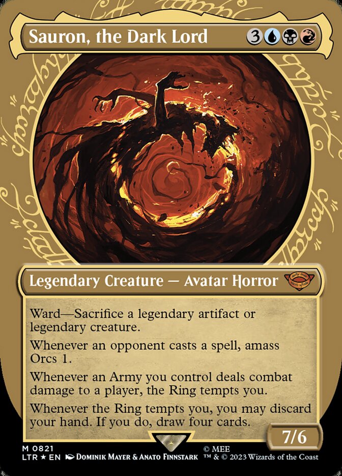 mtg sauron cards Sauron, the Dark Lord LotR THE RING TEMPS YOU AMASS ORCS Magic Mtg Cus –  CommanderComplete main image 0