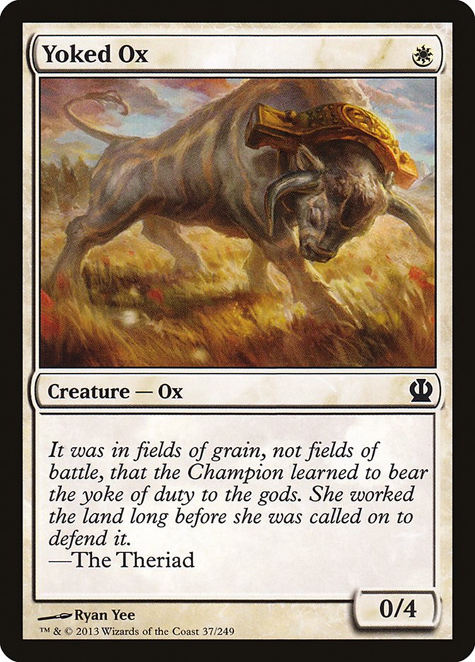 MtG Trading Card Game Theros Common Foil Yoked Ox #37