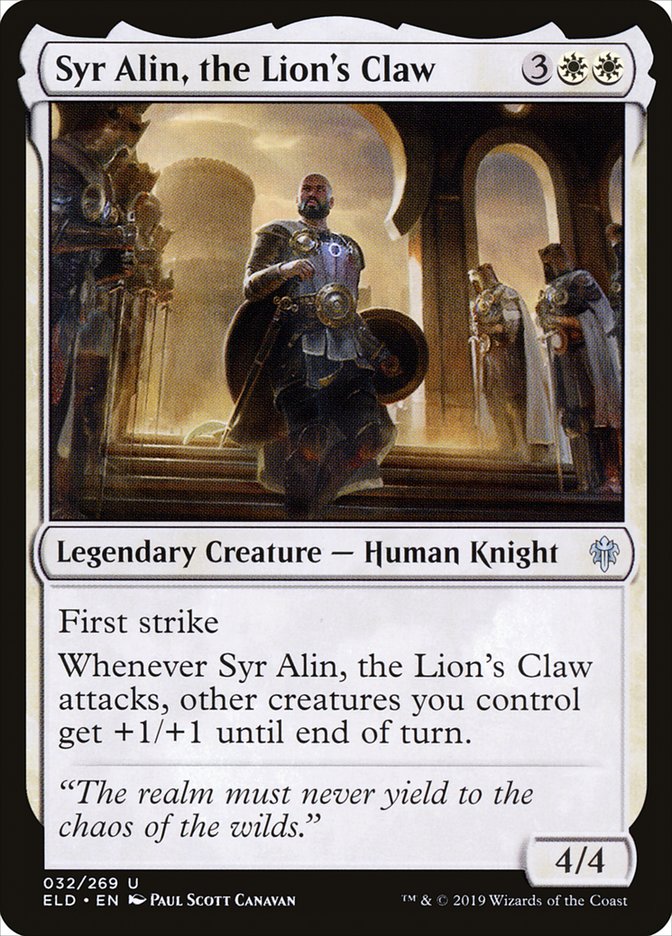 Syr Alin, the Lion's Claw [Throne of Eldraine] Damaged