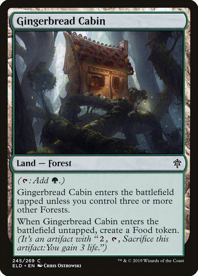 mtg gingerbread card Gingerbread Cabin [Throne of Eldraine] Moderately Played Foil