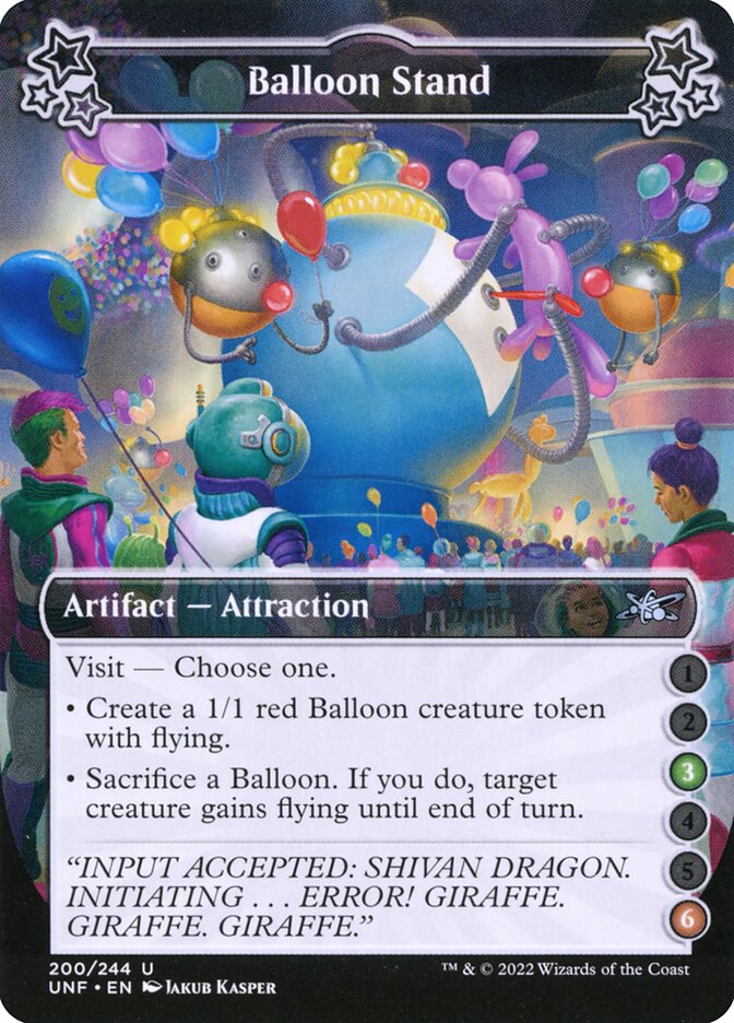 attraction cards mtg I'm.going to make a unfinity commander deck it looks fun but who's the best the top two online are the most dangerous gamer and myra the magnificent What do you all (Put the top card of your Attraction deck onto the battlefield.) The Astrotorium adds new attractions almost as fast as Captain Nebula can crash them into asteroids. Coming Attraction | Unfinity |