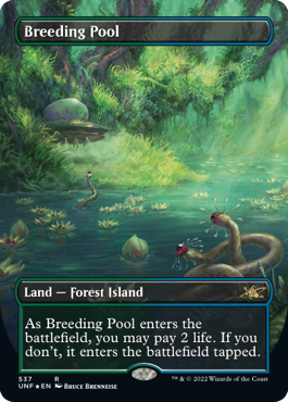 【MTG】 Temple Garden UNF ギャラクシーfoil MTG Temple Garden (Borderless) (Galaxy Foil) - Unfinity (UNF) LP