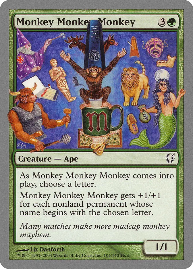 mtg monkey and ape cards Simian Grunts [Urza's Legacy] Mint / near mint condition trading card MTG Singles (All)  Tagged