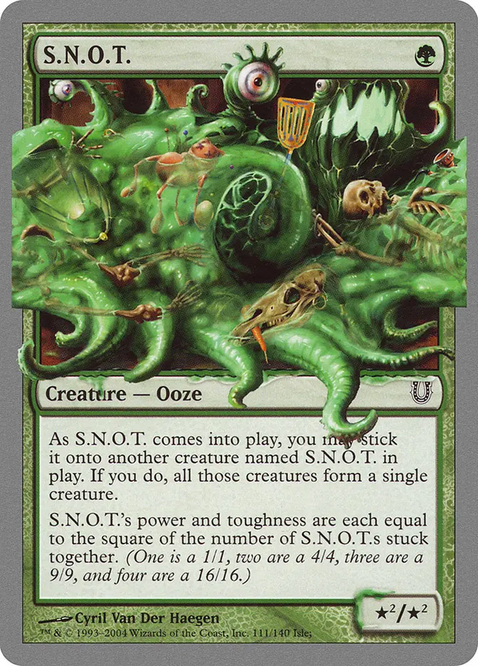 unhinged cards mtg Bad Ass [Unhinged] You may play cards as though they were other Magic cards of your choice with the same mana cost S.N.O.T. | Unhinged | Card