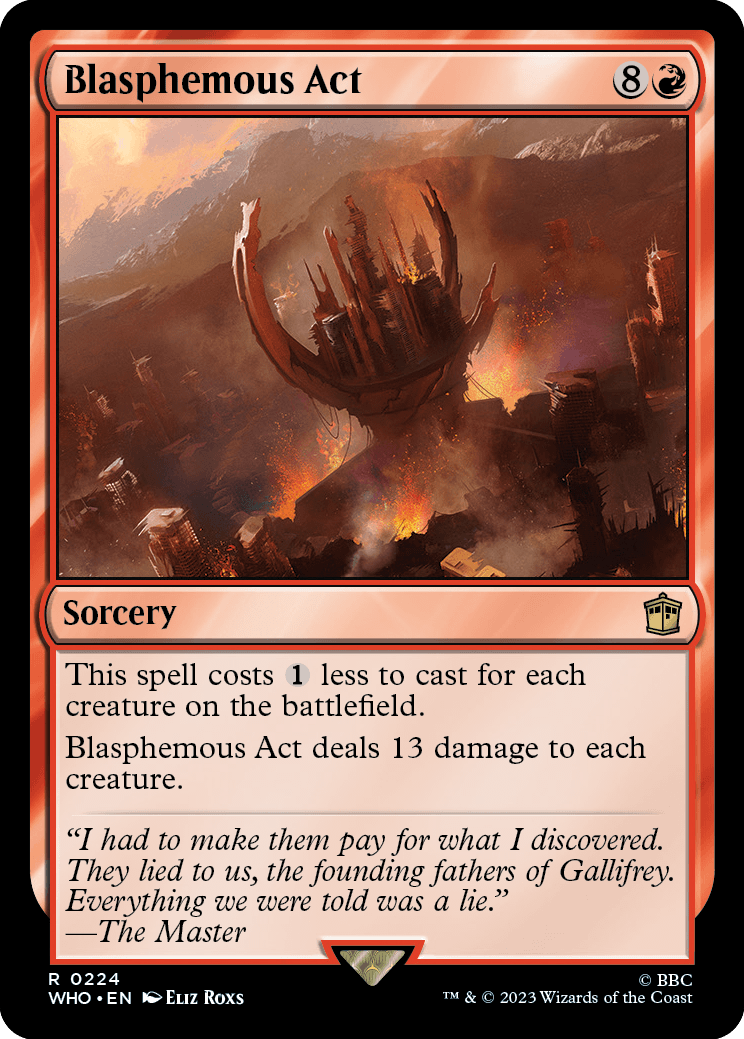 mtg cards like blasphemous act Proxy This spell costs 1 less to cast for each creature on the battlefield Fun Deck Ideas #1 -