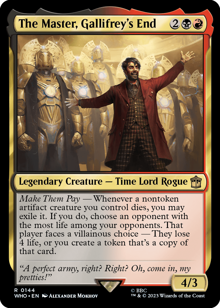 villainous choice cards mtg Magic: The Gathering Doctor Who Commander Deck The Master, Gallifrey's End |