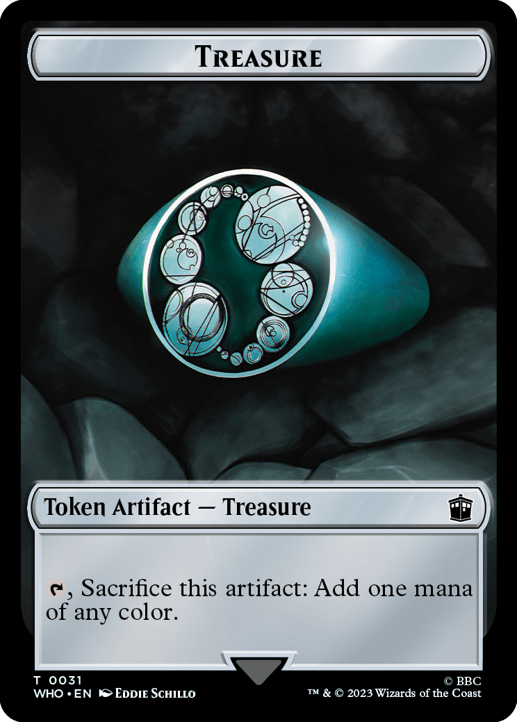 mtg blue treasure cards Treasure (014) // Wizard Double-Sided Token [Streets of New Capenna To main image 0