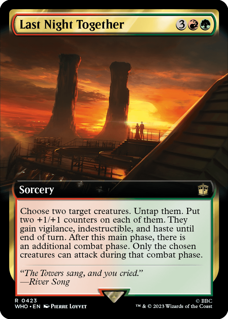 mtg universes beyond cards The Most Valuable a Collector Booster Sample Pack (contains 2 Traditional Foil or nonfoil special treatment cards Last Night Together | Universes