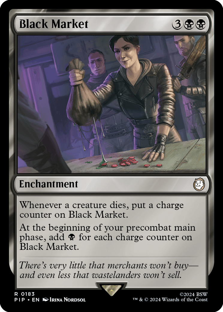 card market mtg Black Market (Extended Art) [Fallout] Lightly Played