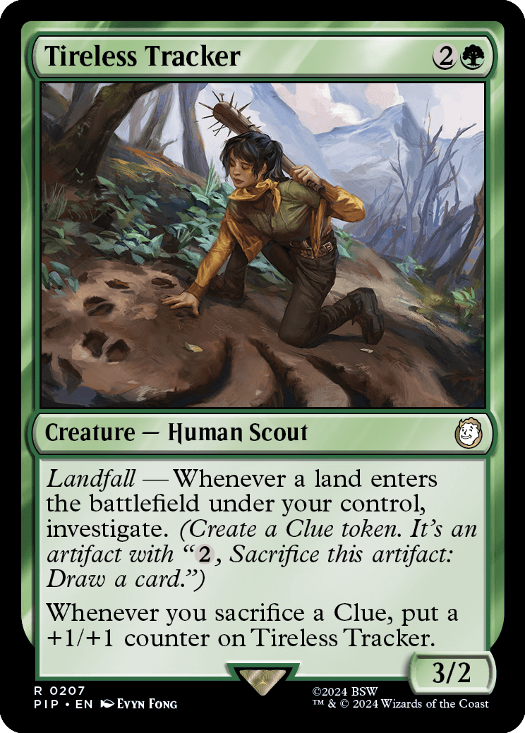 mtg card value tracker Tireless | Universes Beyond: Fallout | Commander Whenever a land enters the battlefield under your control MunnyGrubbers - 1 Pack Life