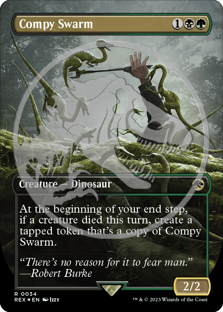 【PSA10】コンプソグナトゥスの大群/Compy Swarm◆ ロゴ入り Compy Swarm (Borderless) (Emblem) - Universes Beyond