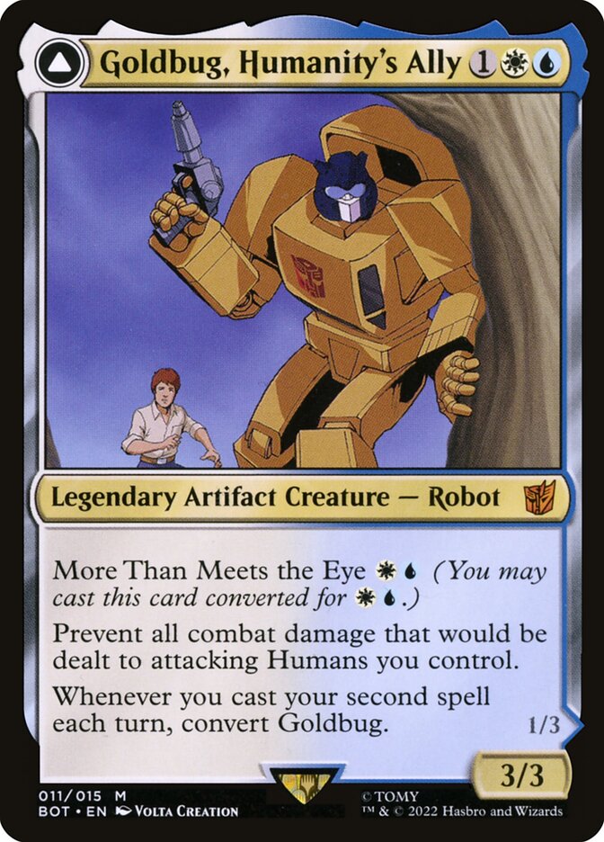 transformer mtg cards Goldbug, Humanity's Ally | Universes Beyond: Transformers