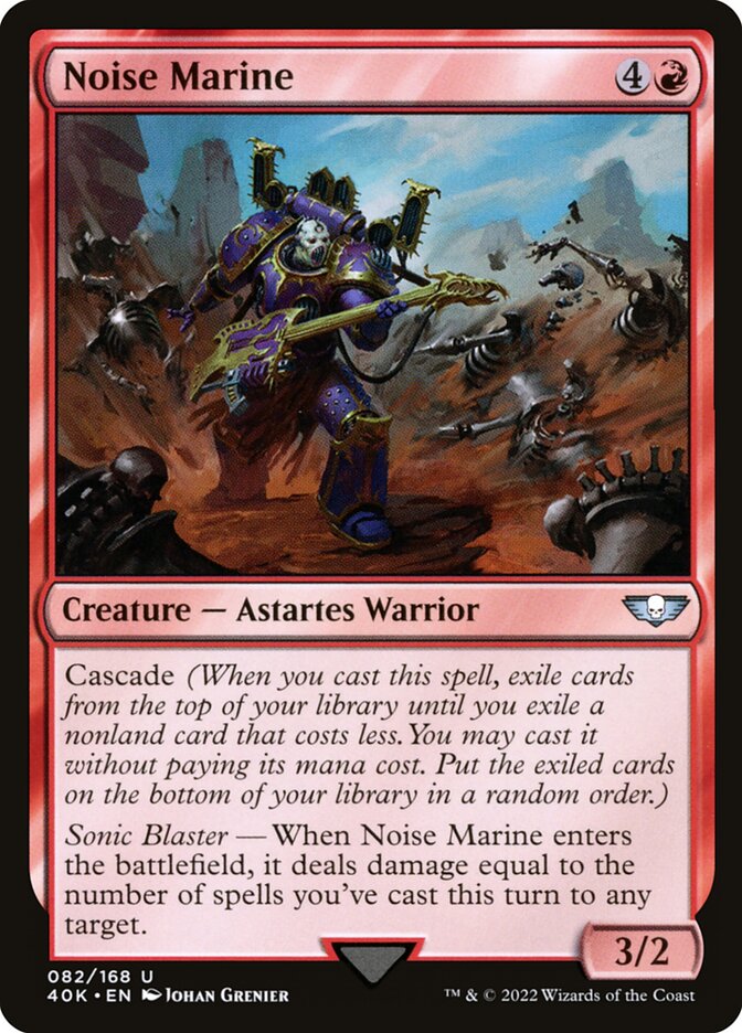 mtg space marine cards Noise (Surge Foil) [Warhammer 40,000] Heavily Played Foil When Space Marine Devastator enters the battlefield Magic: The Gathering Universes Beyond: