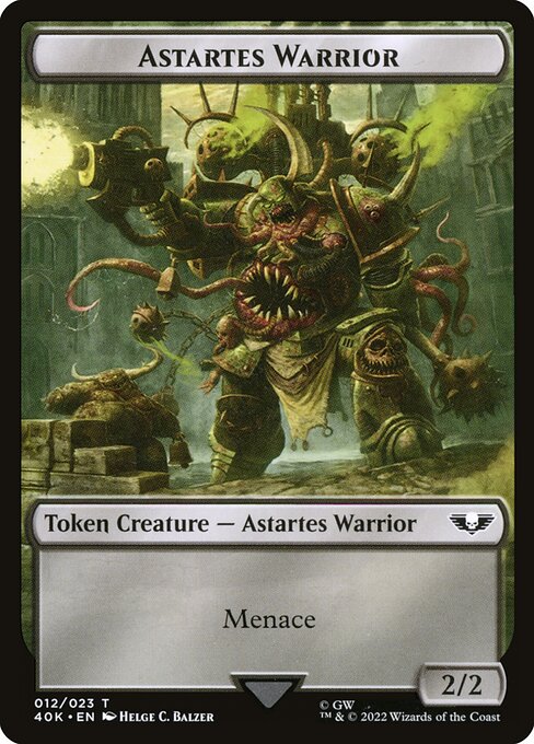 mtg astartes cards Warrior Token (01) // Clue Token (21) [Universes Beyond: Warhammer 40,000: Tokens] [Surge Foil]  Face to Face Games Every Card In The Warhammer