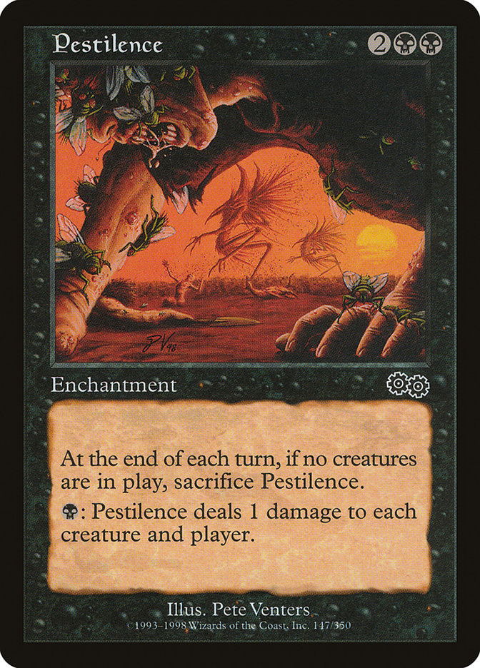 mtg cards like pestilence Magic the Gathering [002] LIMITED EDITION BETA Single Card Mint / near mint condition trading card Pestilence | Urza's Saga |