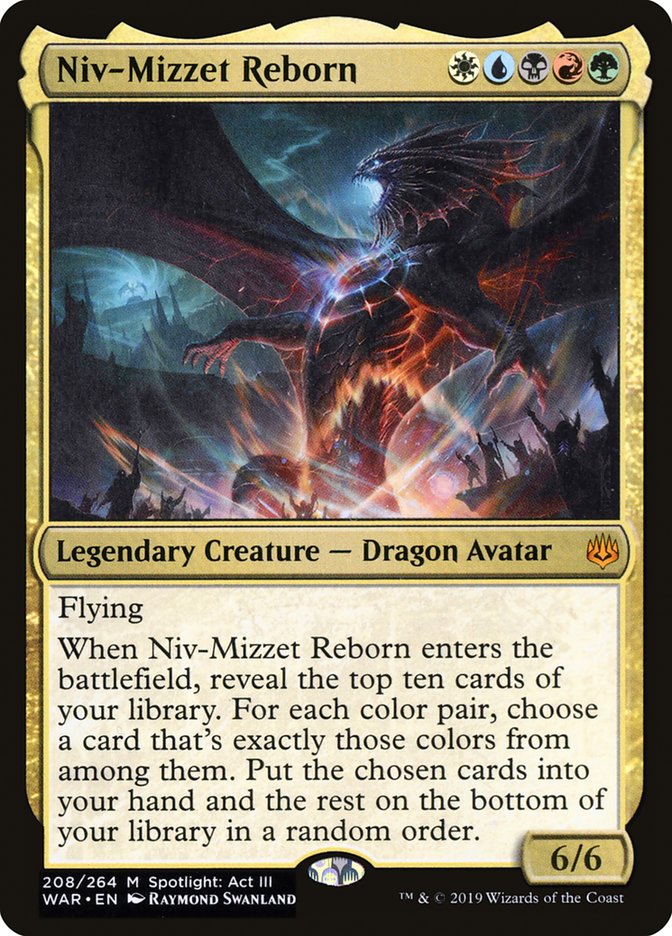 mtg all niv mizzet cards MtG War of the Spark Mythic Rare Niv-Mizzet Reborn #208
