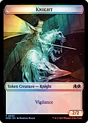 mtg cards that make knight tokens Elf Token (2/2 - Vigilance) by Pat Lewis Mint / near mint condition trading card Knight Token (2/2)