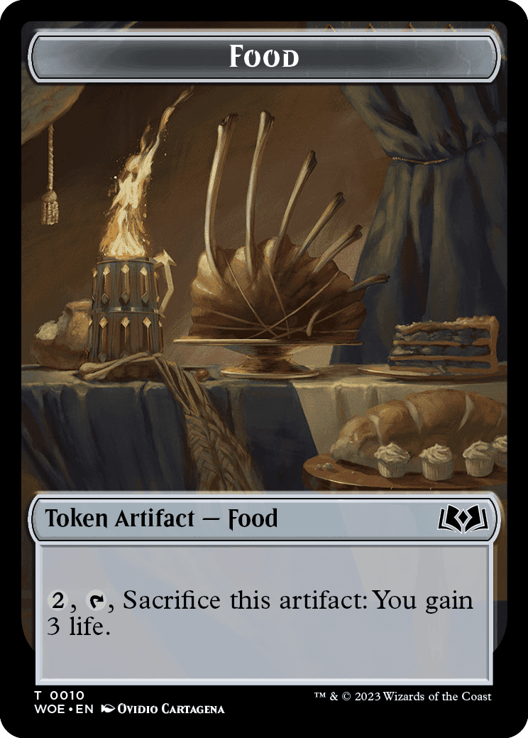 mtg wilds of eldraine food cards Gingerbrute [Wilds Eldraine] Reverse Type Food Coma