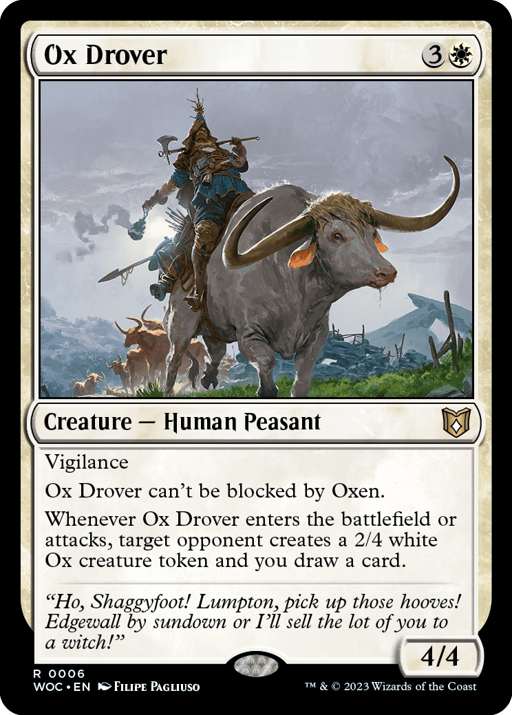 mtg ox cards Ox Drover | Wilds of Eldraine Commander Decks | Commander