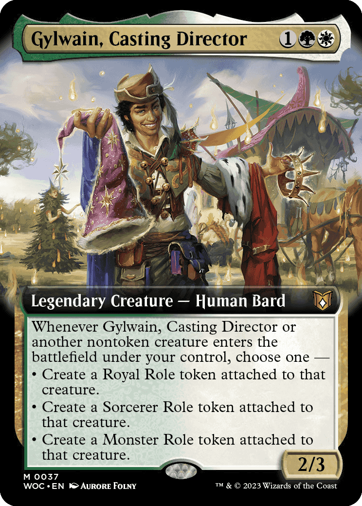 Gylwain, Casting Director (Extended Art) - Commander: Wilds of Eldraine [MYTHIC RARE] | Ozzie Collectables