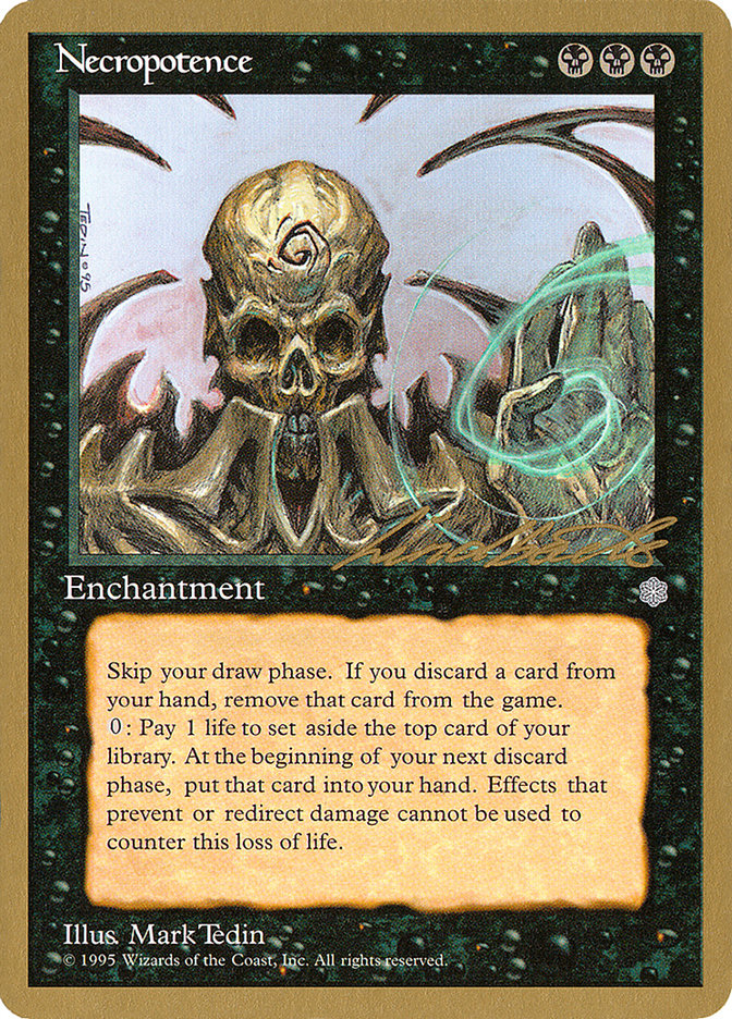 mtg world champion 1996 card Championship Deck (George Baxter) | Sealed Sacrifice Jesters Cap Necropotence | World Championships |