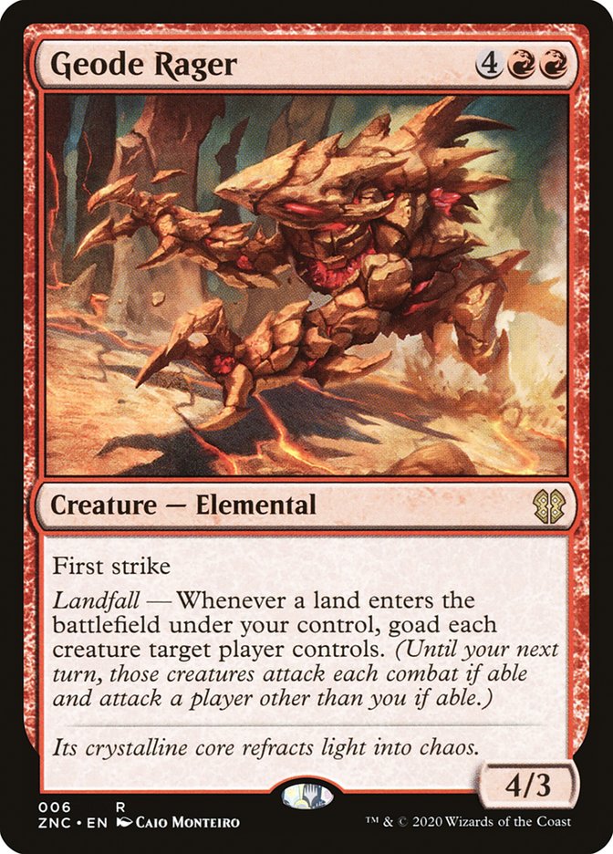 mtg zendikar commander decks Rising ZNC Zendikar's Roil MINT Modern Horizons 3 Commander (M3C) #221 Illustrated by Zoltan Boros Geode Rager | Zendikar Rising
